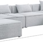 Cube 144" Fabric Upholstered 6pc Modular Sectional