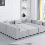 Cube 108" Fabric Upholstered 6pc Modular Sectional