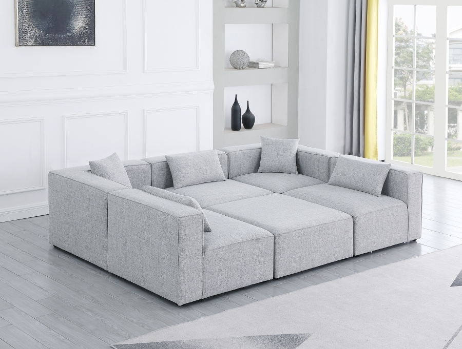Cube 108" Fabric Upholstered 6pc Modular Sectional