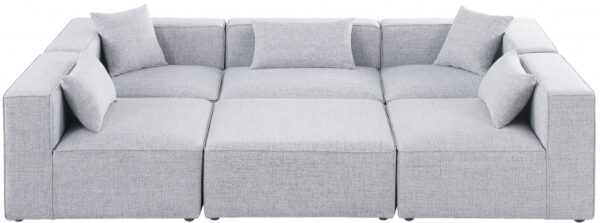 Cube 108" Fabric Upholstered 6pc Modular Sectional