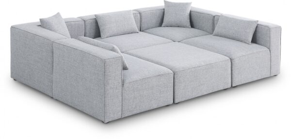 Cube 108" Fabric Upholstered 6pc Modular Sectional