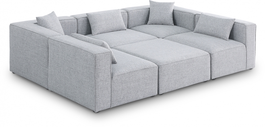 Cube 108" Fabric Upholstered 6pc Modular Sectional