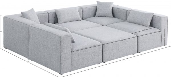 Cube 108" Fabric Upholstered 6pc Modular Sectional