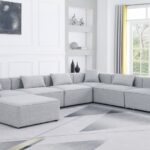 Cube 144" Fabric Upholstered 7pc Modular Sectional
