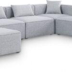 Cube 144" Fabric Upholstered 7pc Modular Sectional