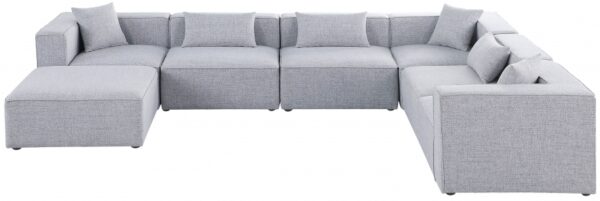 Cube 144" Fabric Upholstered 7pc Modular Sectional