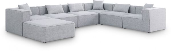 Cube 144" Fabric Upholstered 7pc Modular Sectional