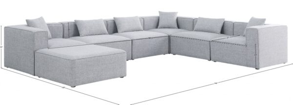 Cube 144" Fabric Upholstered 7pc Modular Sectional