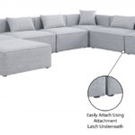 Cube 144" Fabric Upholstered 7pc Modular Sectional