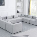 Cube 144" Fabric Upholstered 8pc Modular Sectional