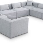 Cube 144" Fabric Upholstered 8pc Modular Sectional