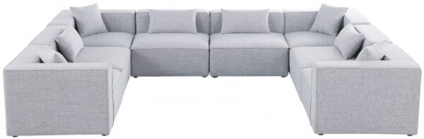 Cube 144" Fabric Upholstered 8pc Modular Sectional