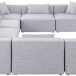 Cube 144" Fabric Upholstered 8pc Modular Sectional