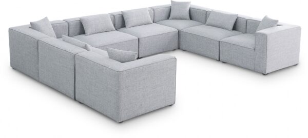 Cube 144" Fabric Upholstered 8pc Modular Sectional