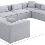 Cube 144" Fabric Upholstered 8pc Modular Sectional