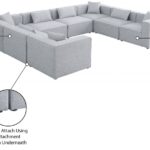Cube 144" Fabric Upholstered 8pc Modular Sectional