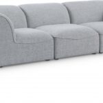 Miramar 109" Linen Textured Fabric Upholstered 3pc. Modular Sofa