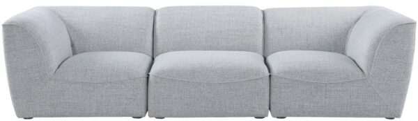 Miramar 109" Linen Textured Fabric Upholstered 3pc. Modular Sofa
