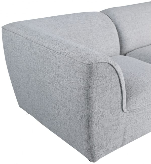 Miramar 109" Linen Textured Fabric Upholstered 3pc. Modular Sofa