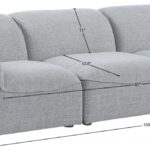 Miramar 109" Linen Textured Fabric Upholstered 3pc. Modular Sofa