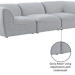 Miramar 109" Linen Textured Fabric Upholstered 3pc. Modular Sofa
