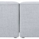 Miramar 132" Linen Textured Fabric Upholstered 4pc. Armless Modular Sofa