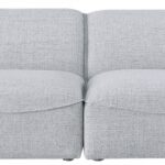 Miramar 132" Linen Textured Fabric Upholstered 4pc. Armless Modular Sofa