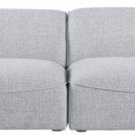 Miramar 142" Linen Textured Fabric Upholstered 4pc. Modular Sofa