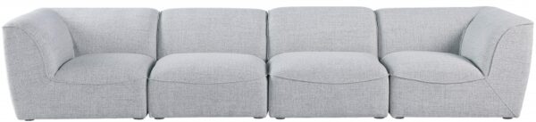 Miramar 142" Linen Textured Fabric Upholstered 4pc. Modular Sofa