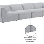 Miramar 142" Linen Textured Fabric Upholstered 4pc. Modular Sofa