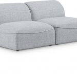 Miramar 66" Linen Textured Fabric Upholstered 2pc. Armless Modular Loveseat