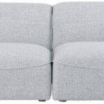 Miramar 66" Linen Textured Fabric Upholstered 2pc. Armless Modular Loveseat
