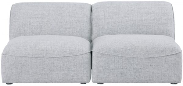 Miramar 66" Linen Textured Fabric Upholstered 2pc. Armless Modular Loveseat