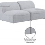 Miramar 66" Linen Textured Fabric Upholstered 2pc. Armless Modular Loveseat
