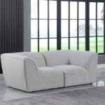 Miramar 76" Linen Textured Fabric Upholstered 2pc. Modular Loveseat