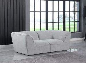 Miramar 76" Linen Textured Fabric Upholstered 2pc. Modular Loveseat