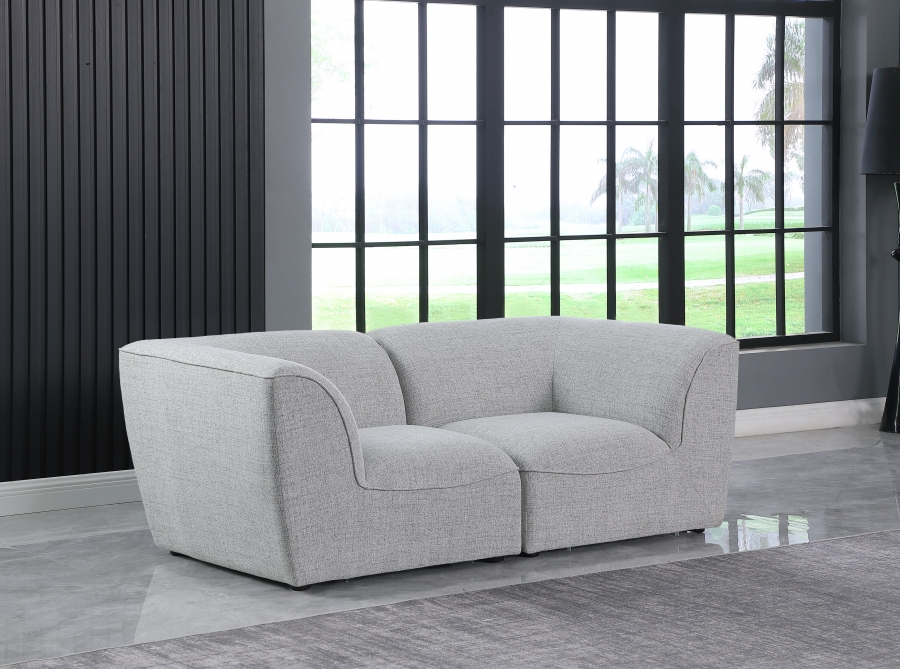 Miramar 76" Linen Textured Fabric Upholstered 2pc. Modular Loveseat