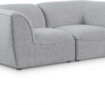 Miramar 76" Linen Textured Fabric Upholstered 2pc. Modular Loveseat