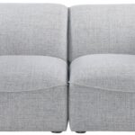 Miramar 76" Linen Textured Fabric Upholstered 2pc. Modular Loveseat