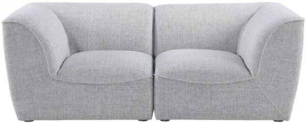 Miramar 76" Linen Textured Fabric Upholstered 2pc. Modular Loveseat