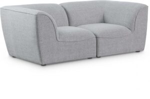 Miramar 76" Linen Textured Fabric Upholstered 2pc. Modular Loveseat