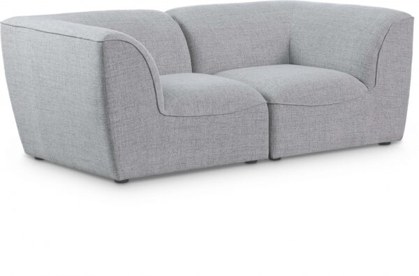 Miramar 76" Linen Textured Fabric Upholstered 2pc. Modular Loveseat