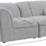 Miramar 76" Linen Textured Fabric Upholstered 2pc. Modular Loveseat