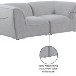 Miramar 76" Linen Textured Fabric Upholstered 2pc. Modular Loveseat