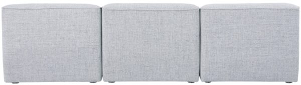 Miramar 99" Linen Textured Fabric Upholstered 3pc. Armless Modular Sofa