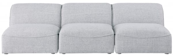 Miramar 99" Linen Textured Fabric Upholstered 3pc. Armless Modular Sofa
