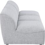 Miramar 99" Linen Textured Fabric Upholstered 3pc. Armless Modular Sofa