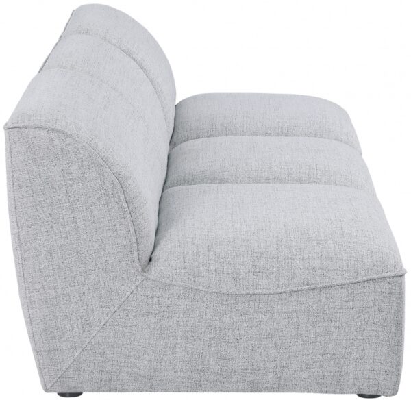 Miramar 99" Linen Textured Fabric Upholstered 3pc. Armless Modular Sofa