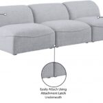 Miramar 99" Linen Textured Fabric Upholstered 3pc. Armless Modular Sofa