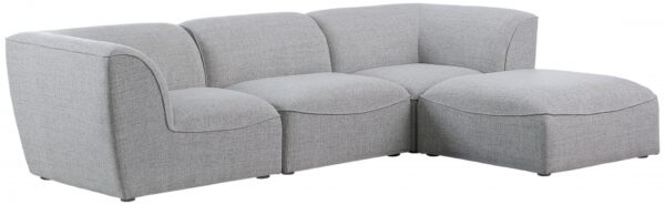 Miramar 109" Linen Textured Fabric Upholstered 4pc. Modular Sectional